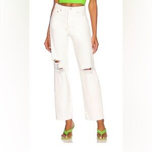 LOVERS + FRIENDS Ladies Size 24 Ryan High Rise Sustainable White Jeans LA